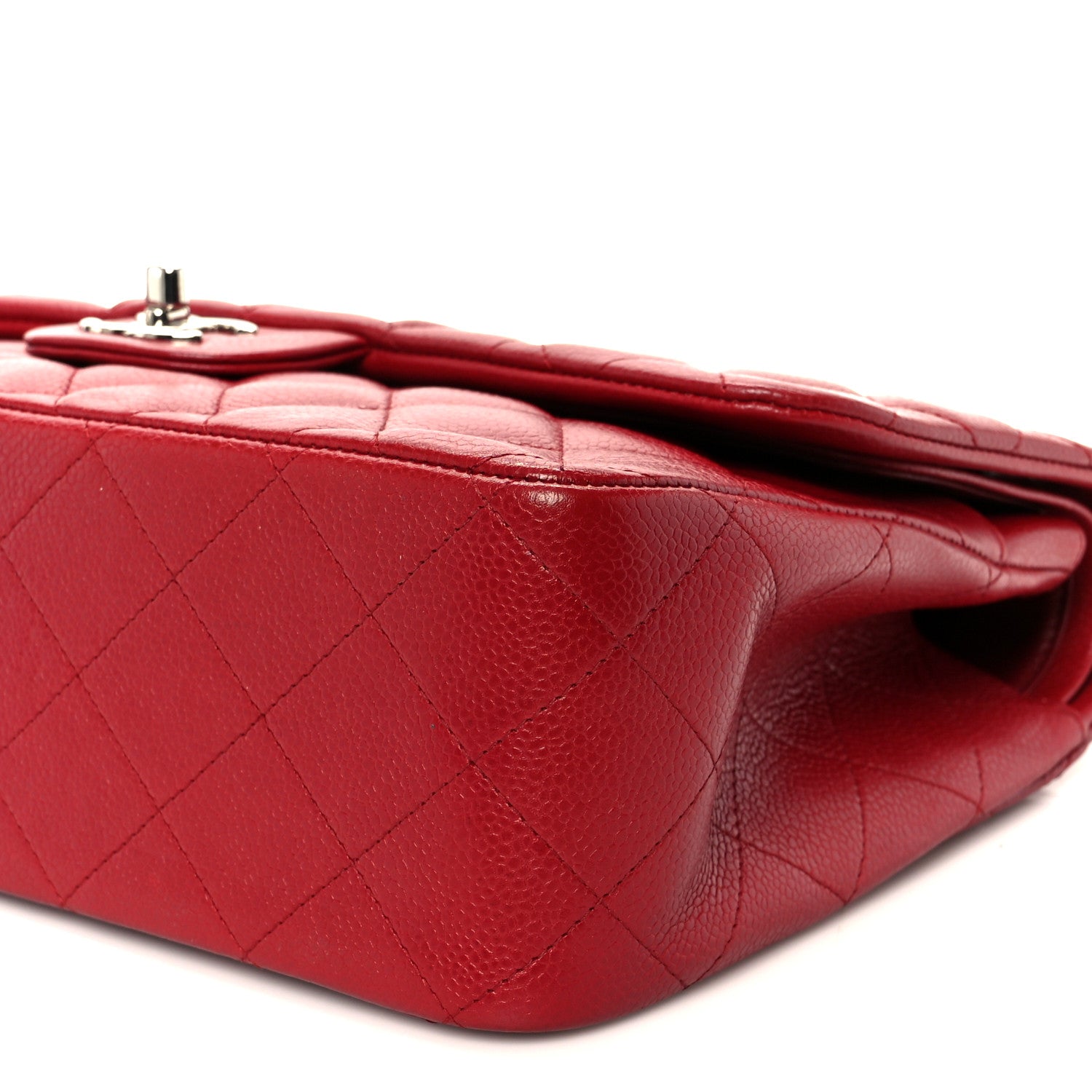 Chanel Caviar Quilted Jumbo Double Flap Red 11 of 11
