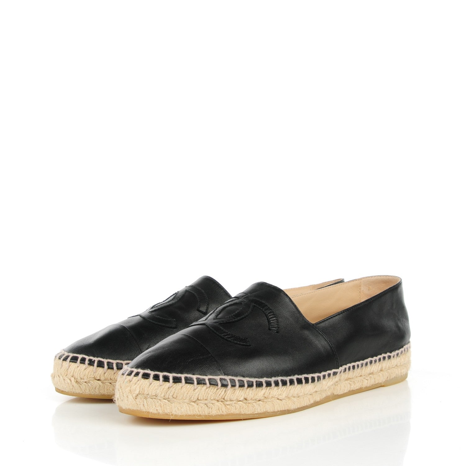 Chanel Lambskin CC Espadrilles 42 Black 5 of 11