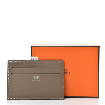 Hermes Swift Citizen Twill Card Case Etoupe Bleu Thalassa 8 of 8