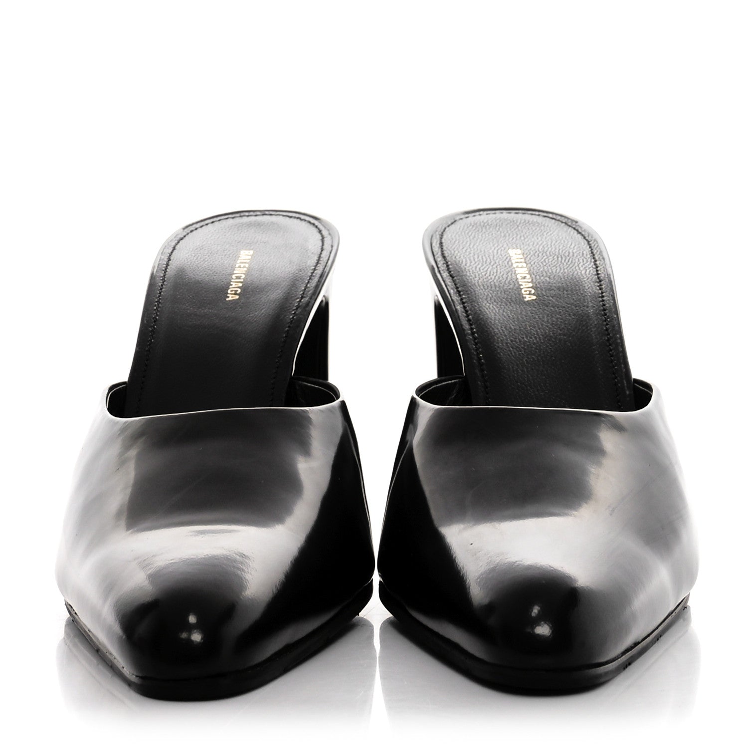 Balenciaga Patinated Calfskin Mule Pumps 38.5 Black 2 of 9