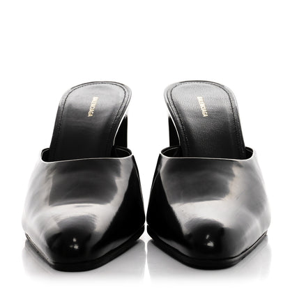 Balenciaga Patinated Calfskin Mule Pumps 38.5 Black 2 of 9
