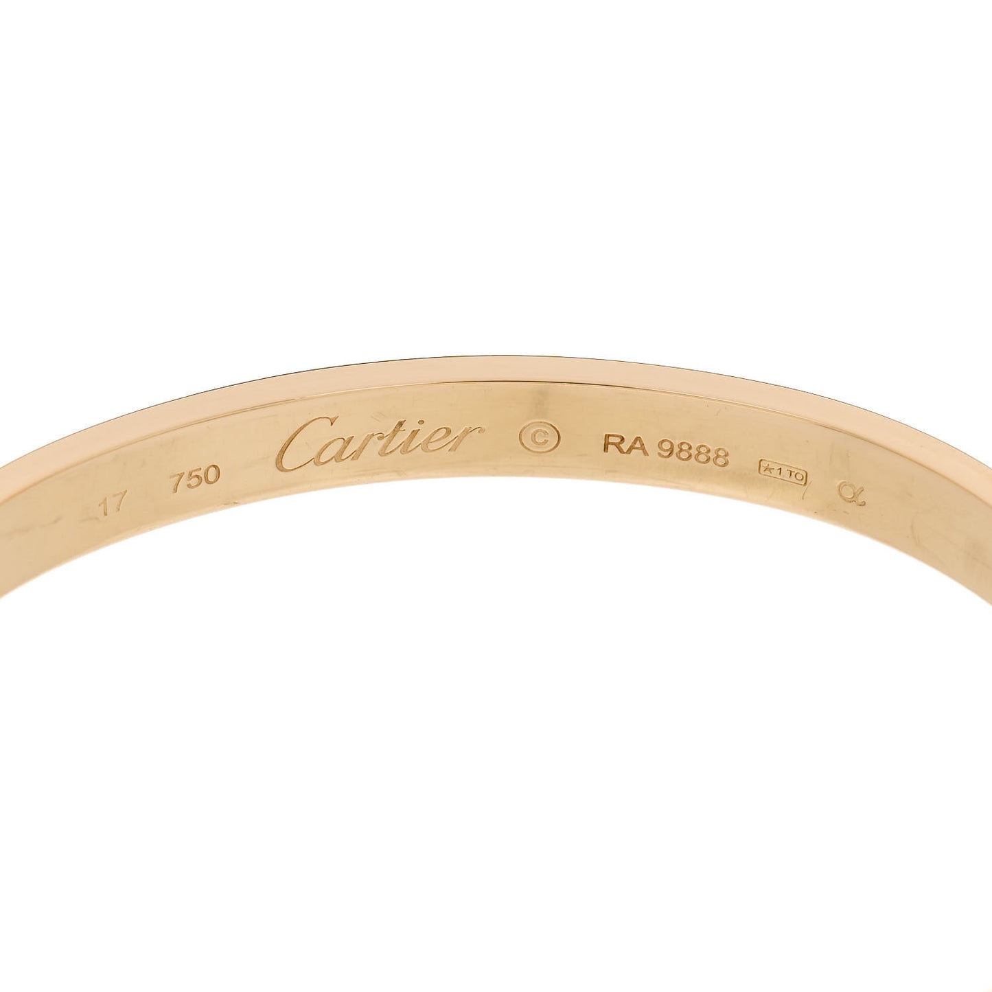 18K Yellow Gold LOVE Bracelet 17