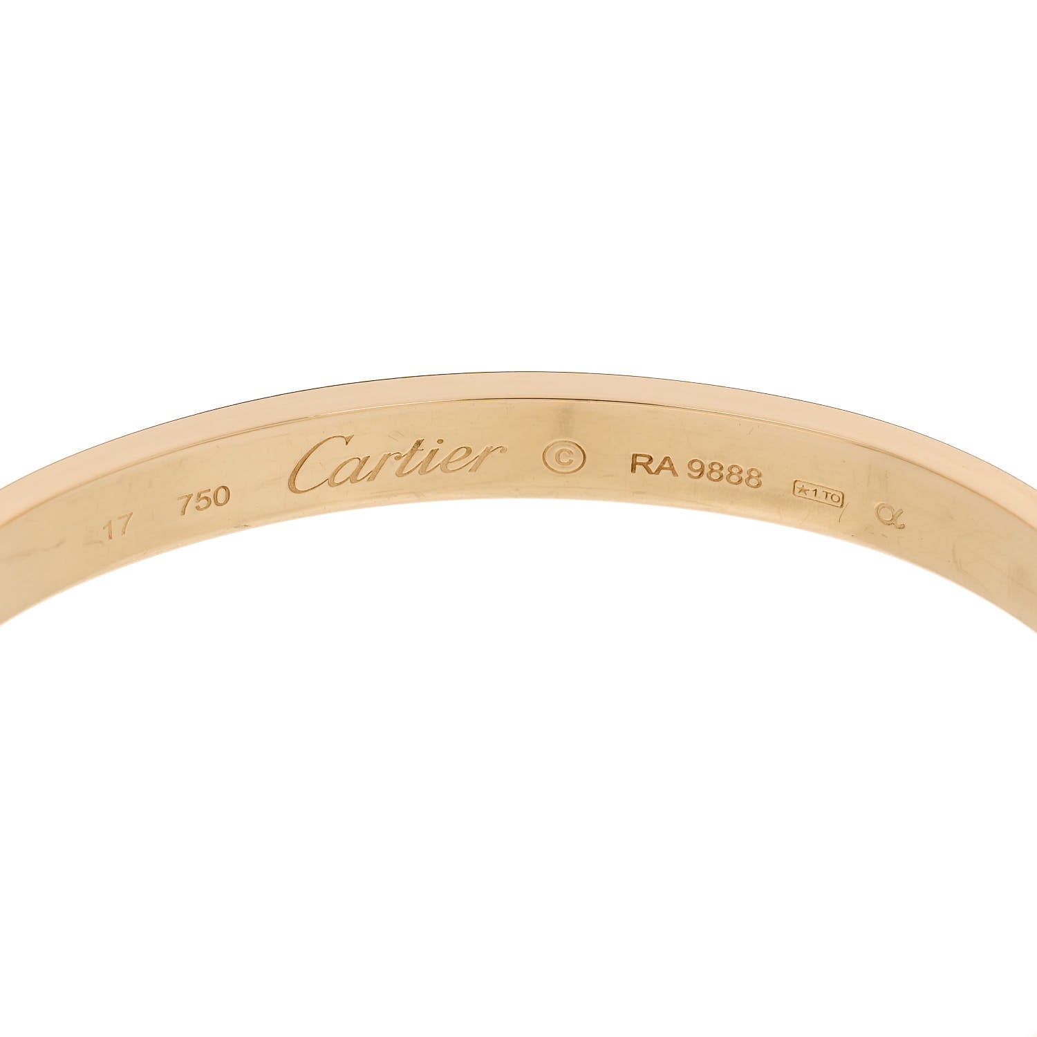 Cartier 18K Yellow Gold LOVE Bracelet 17 3 of 7