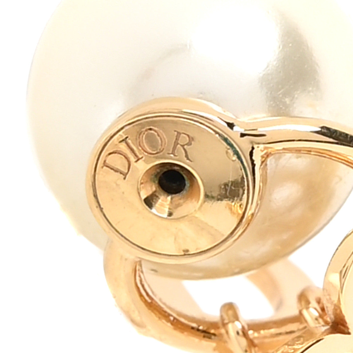 Christian Dior Pearl Crystal Tribal Logo Charms Earrings Gold 4 of 4