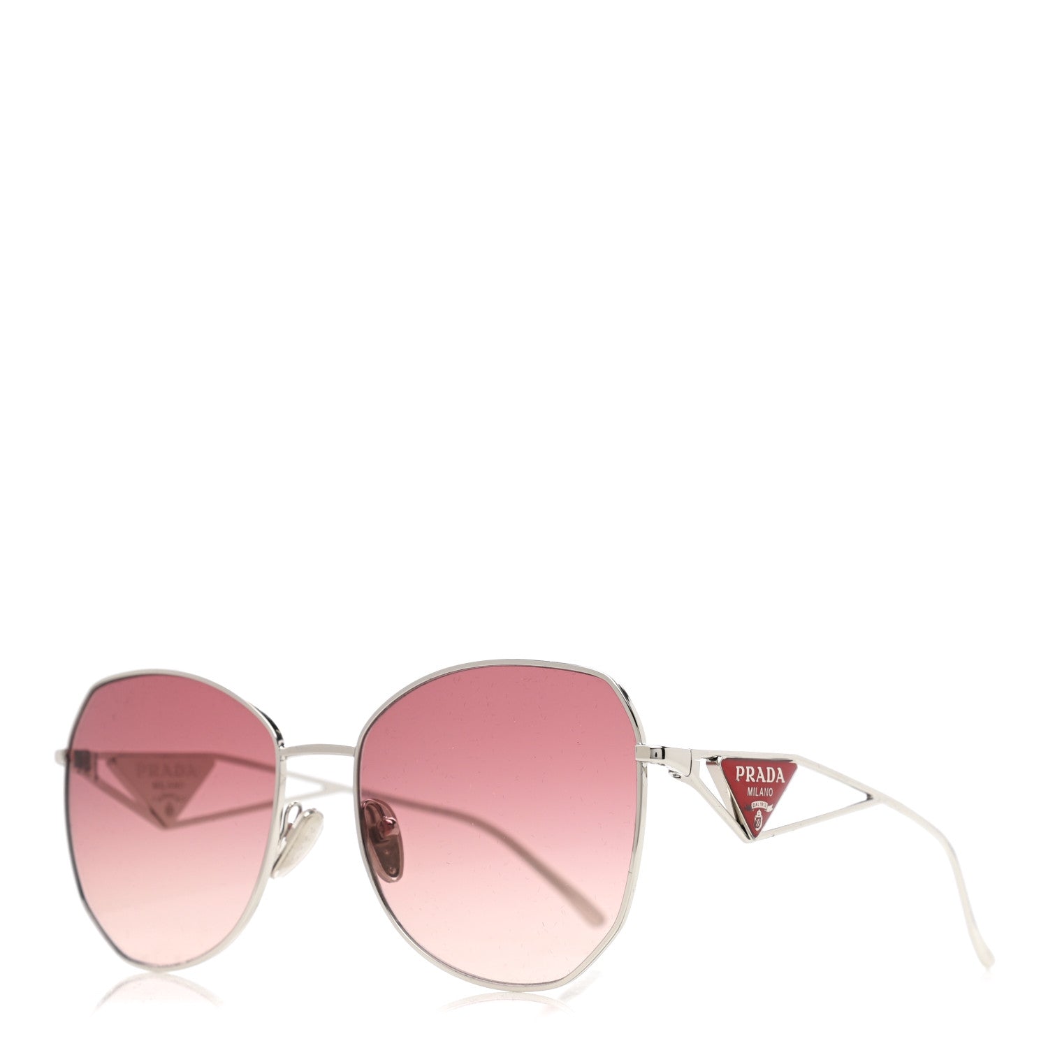 Prada Metal Symbole Triangle Logo Sunglasses SPR57Y Silver 1 of 7