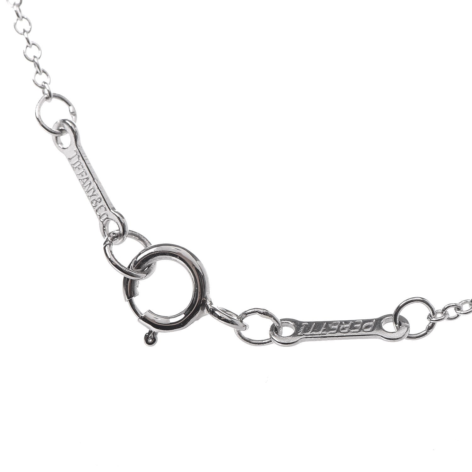 Tiffany Platinum Diamond .43ct Elsa Peretti Diamonds by the Yard Pendant Necklace 7 of 10