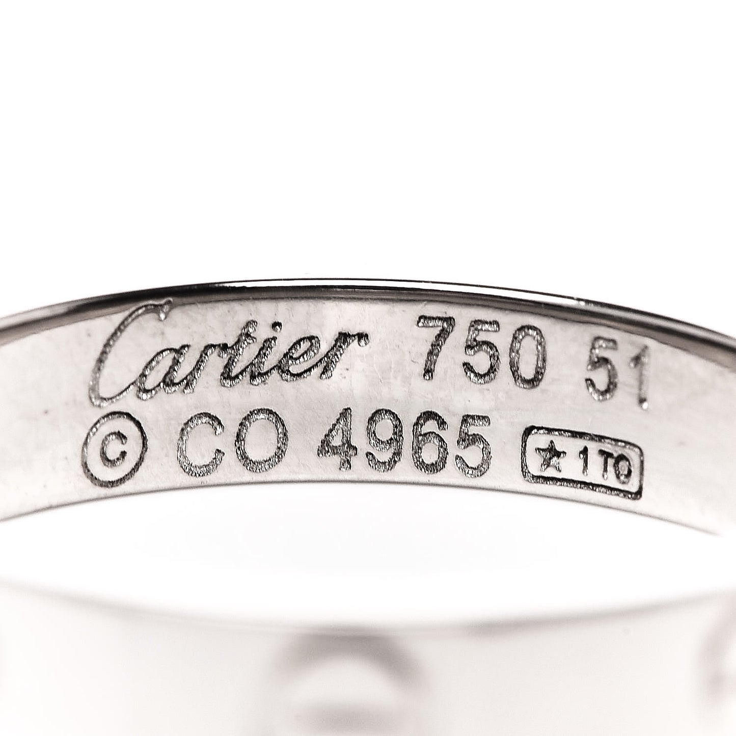 18K White Gold 3.5mm LOVE Wedding Band Ring 51 5.75
