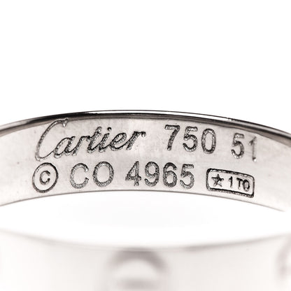 Cartier 18K White Gold 3.5mm LOVE Wedding Band Ring 51 5.75 4 of 4