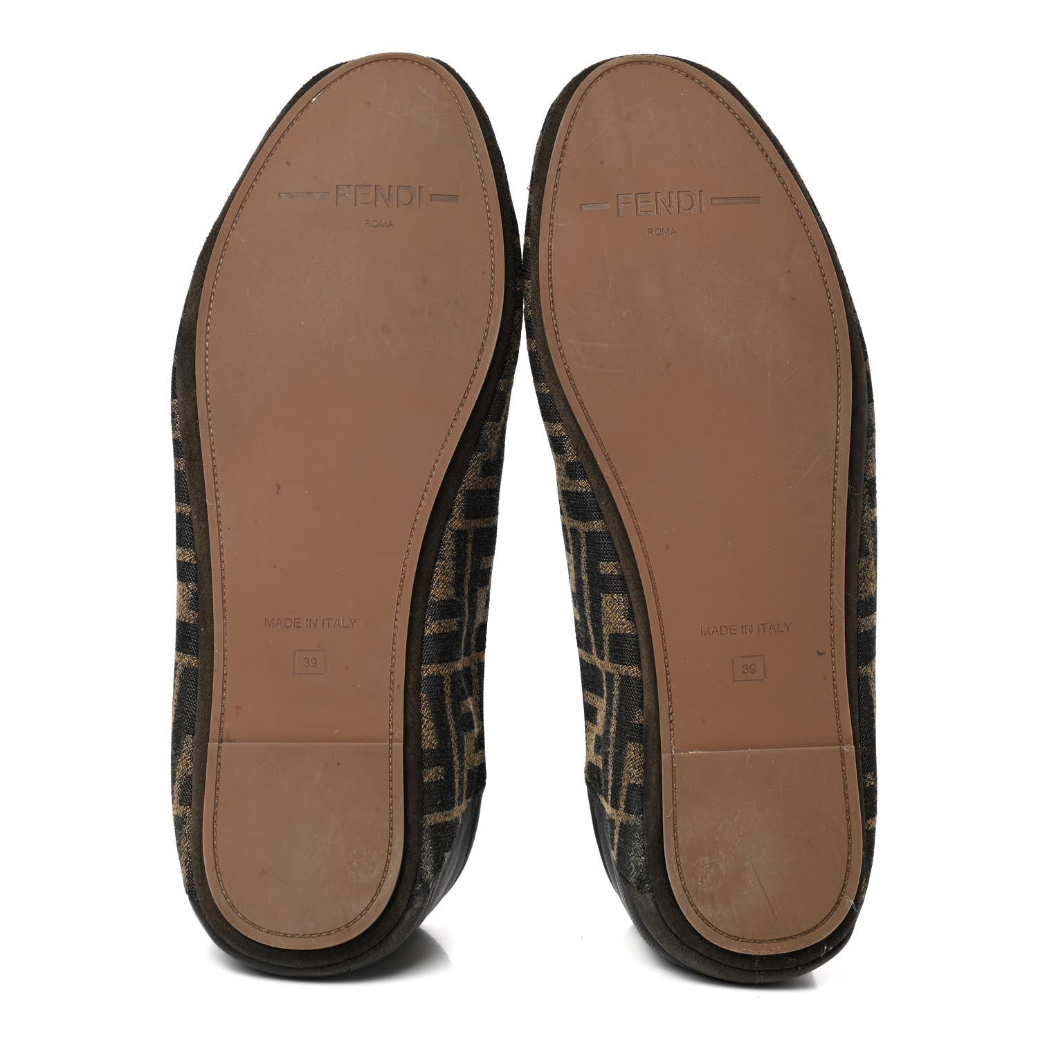 Fendi Fabric Jacquard Nappa FF Slippers 39 Tobacco Moro Black 5 of 9