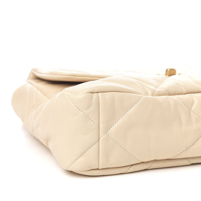 Chanel Goatskin Quilted Large Chanel 19 Flap Beige 8 of 10