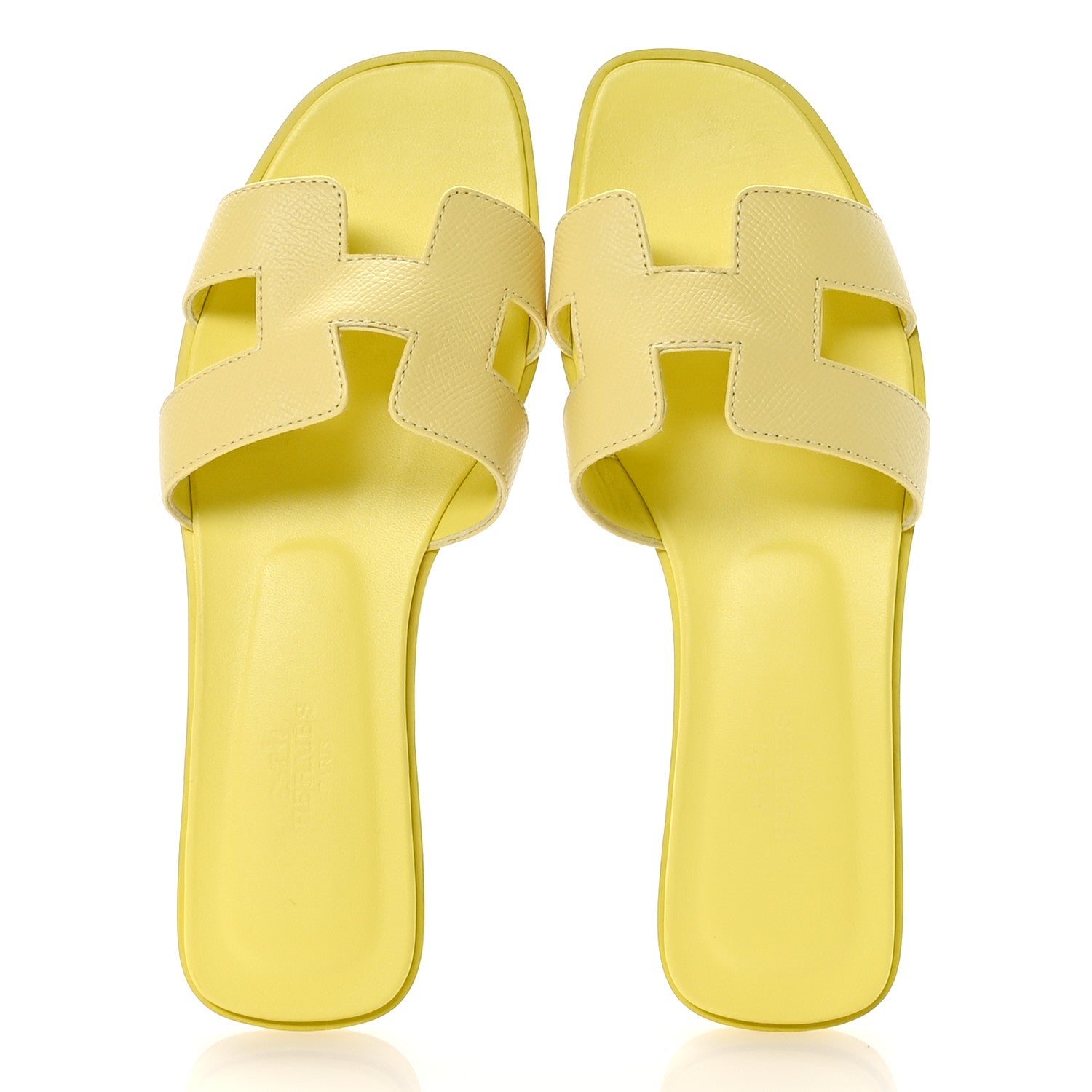 Hermes Epsom Oran Sandals 37 Jaune Pollen 2 of 9