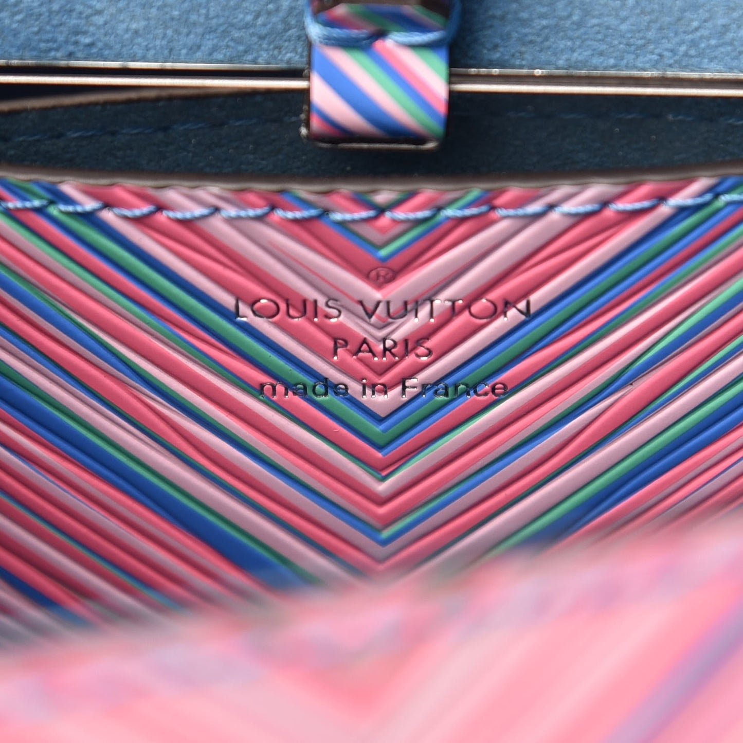 Epi Tropical Twist Shoulder Bag MM Blue Rose