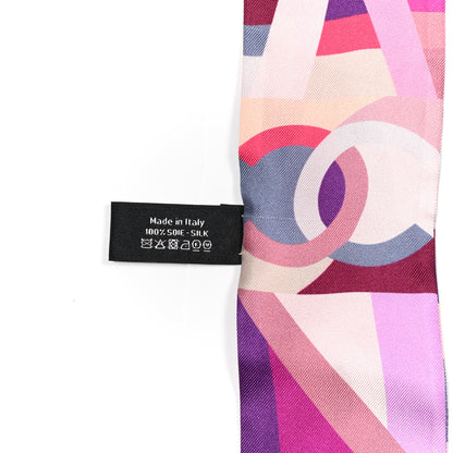 Chanel Silk CC Slim Bandeau Pink Purple Beige 4 of 7