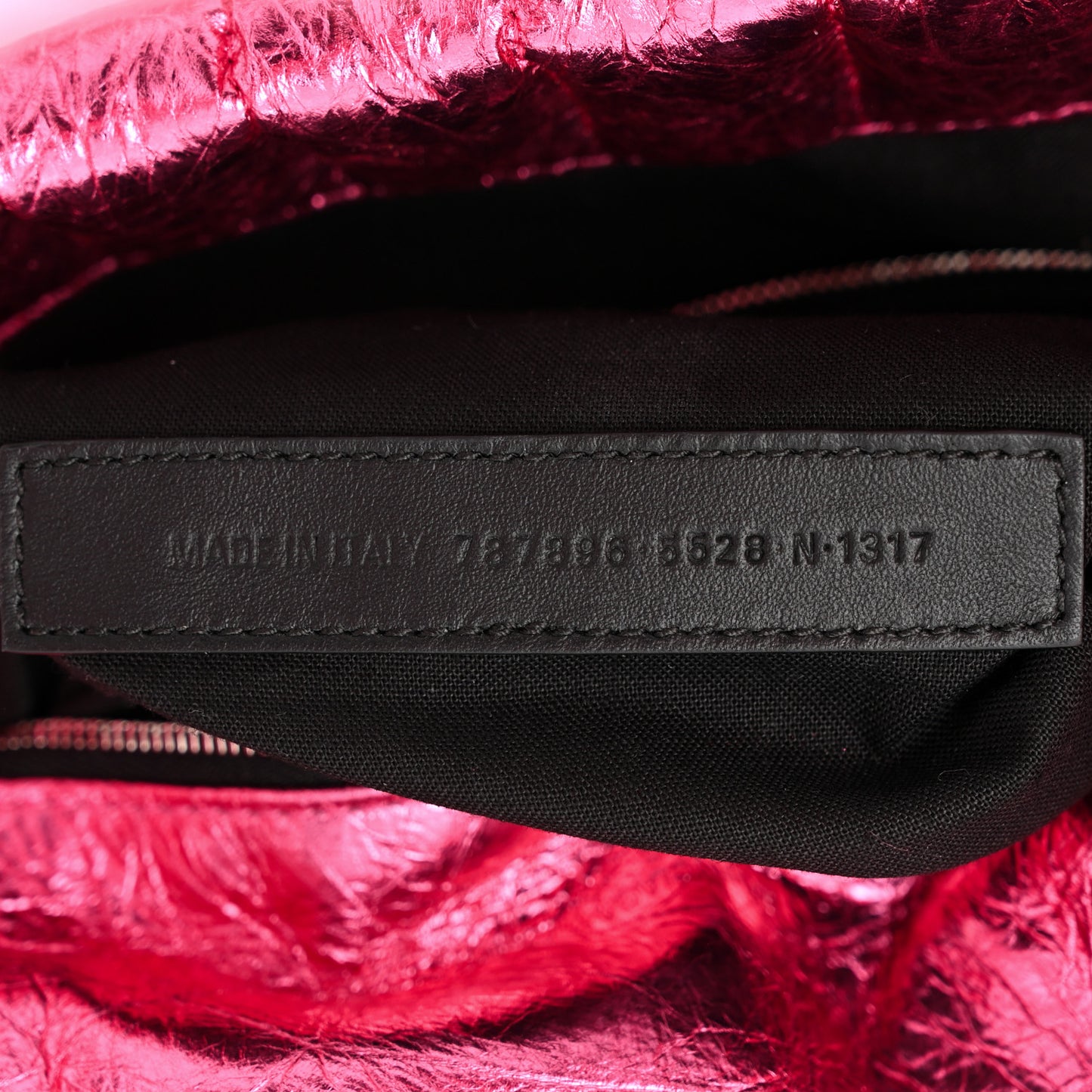 Metallized Crushed Calfskin Quilted Small Monaco Shoulder Bag Pink