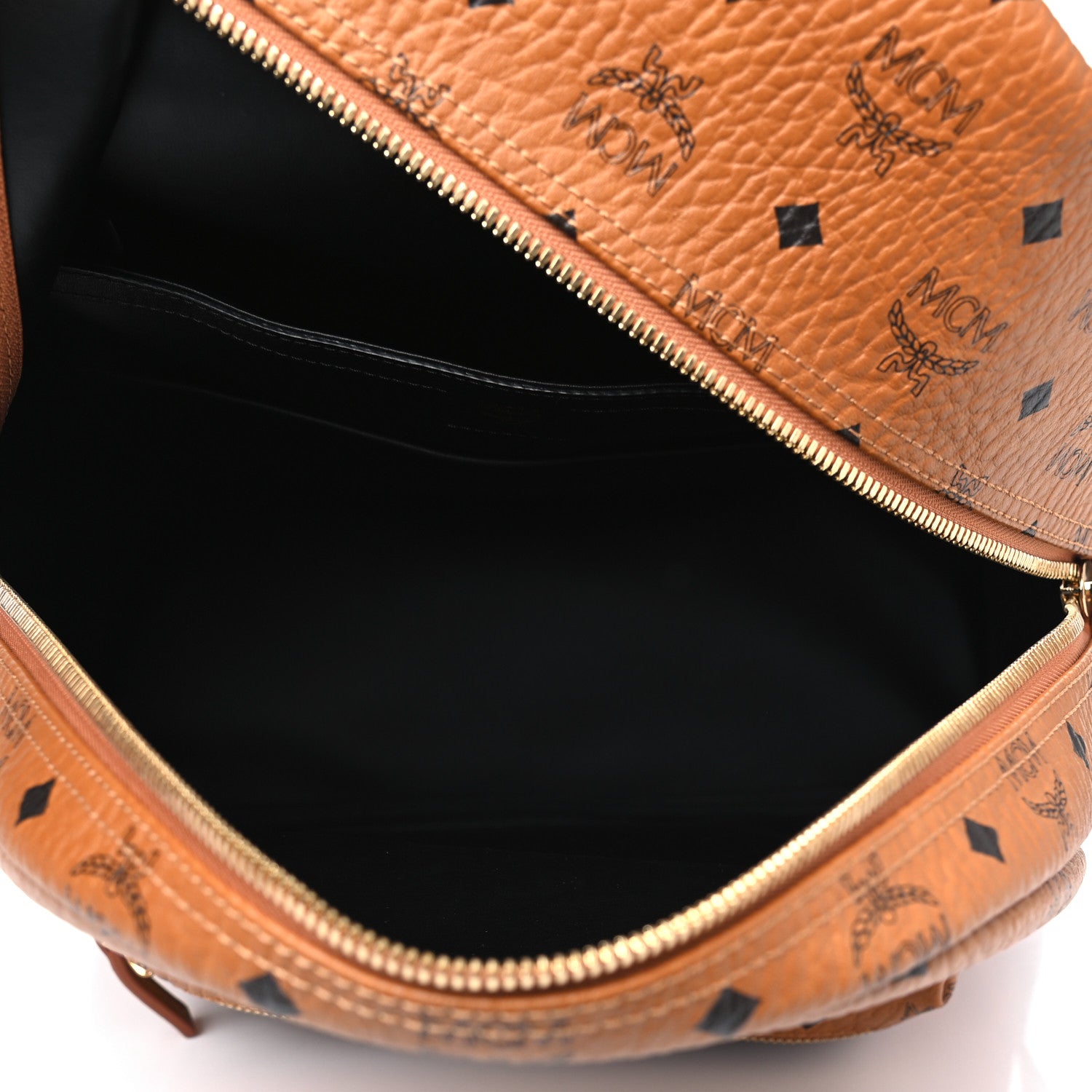 MCM Visetos Medium Side Studs Stark Backpack Cognac 4 of 4