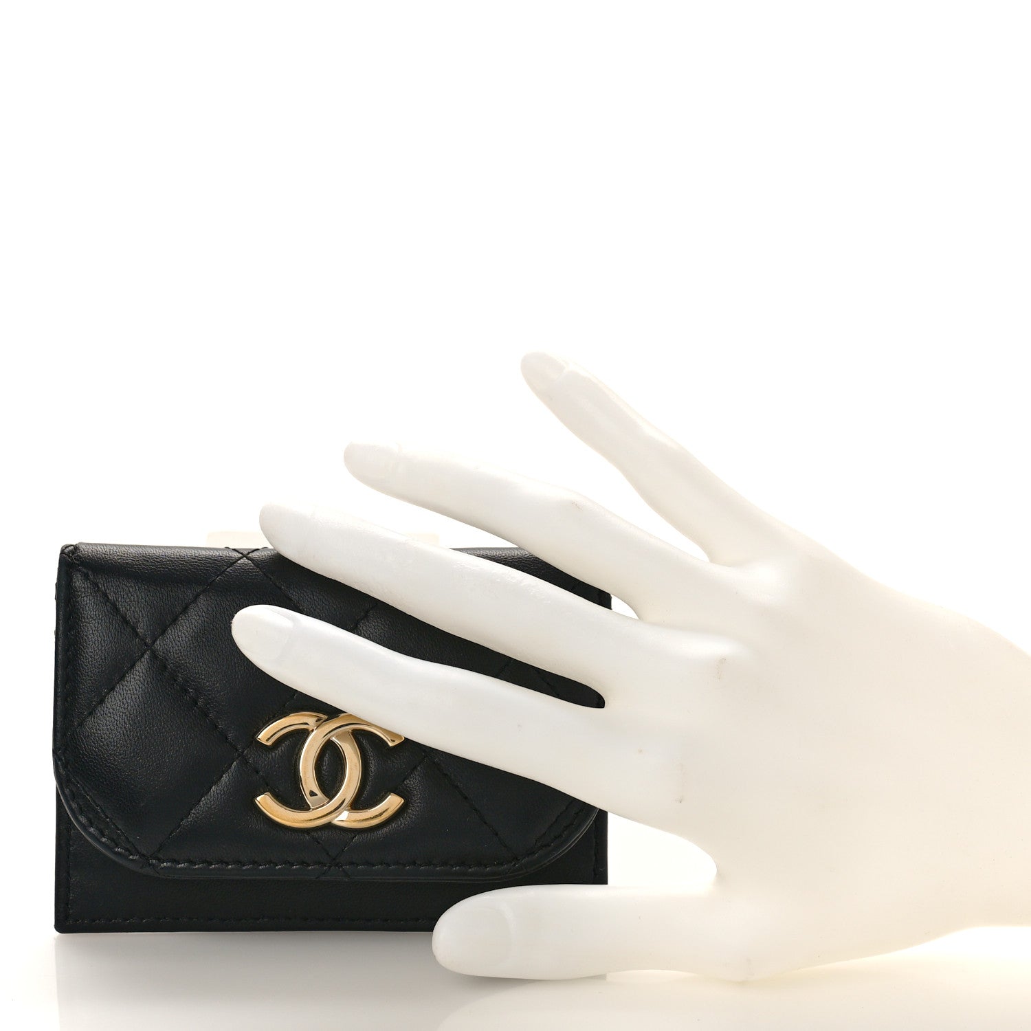 Chanel Lambskin Quilted Flap Waist Bag Insert Black 2 of 8