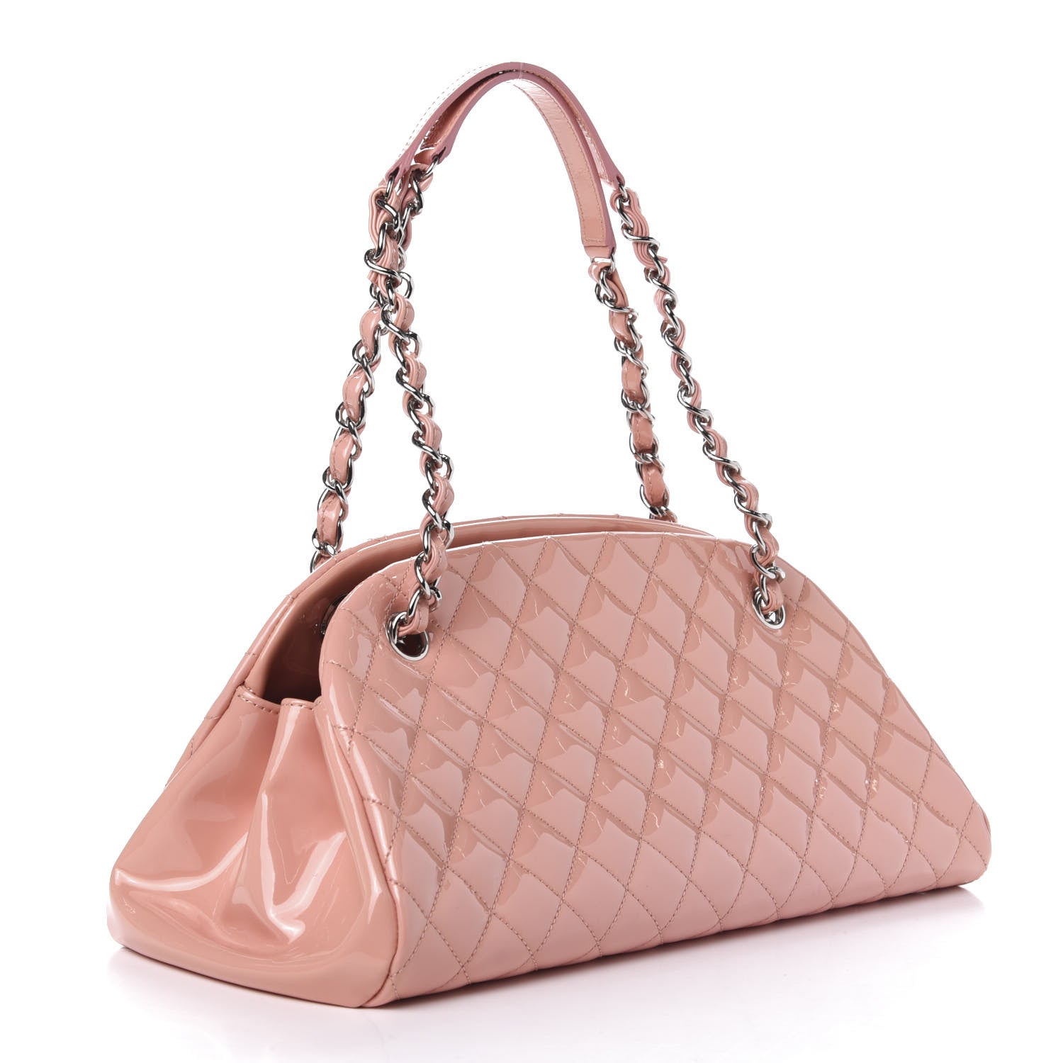 Chanel Patent Quilted Medium Just Mademoiselle Pink 3 of 14