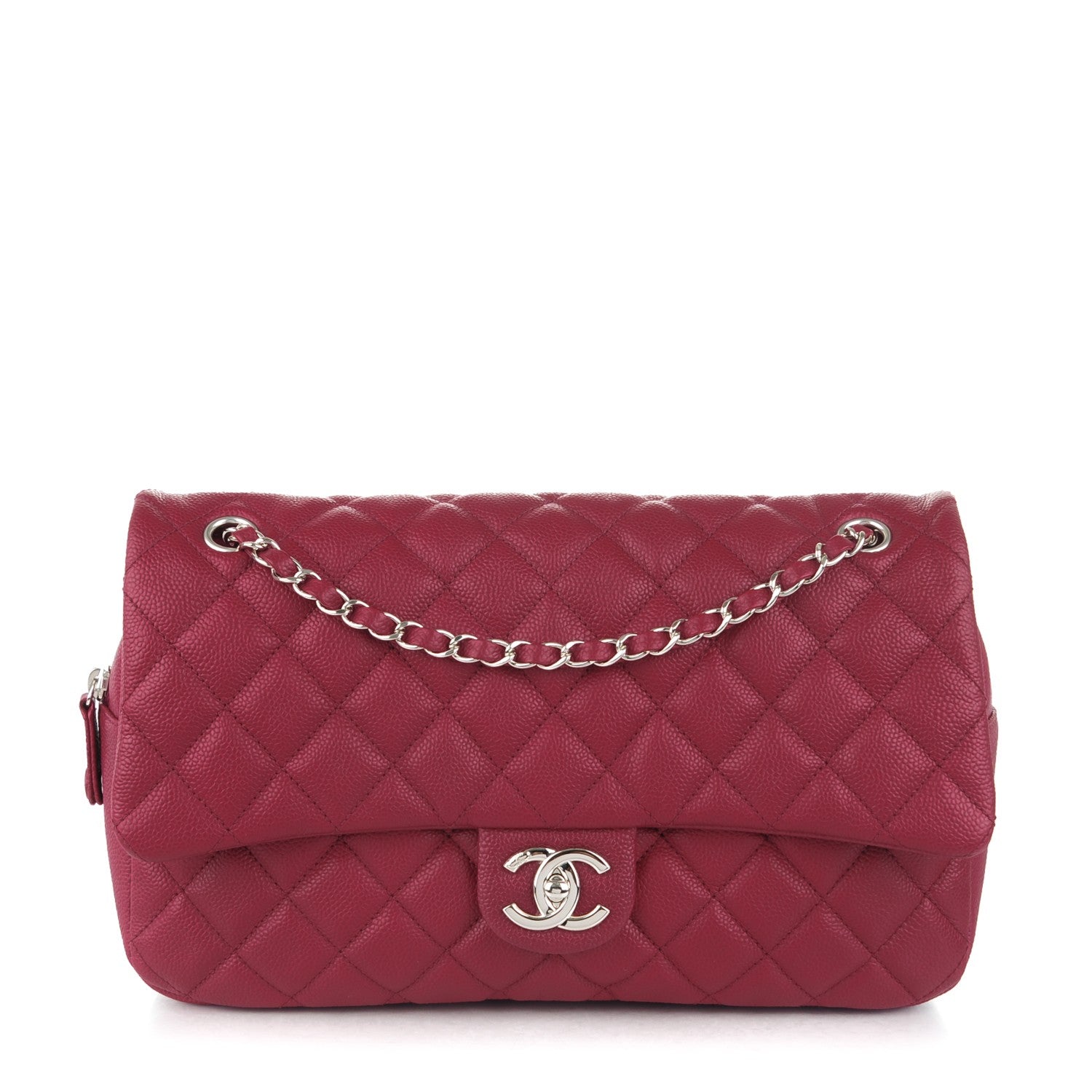 Chanel Caviar Quilted Jumbo Easy Flap Dark Pink 1 of 8