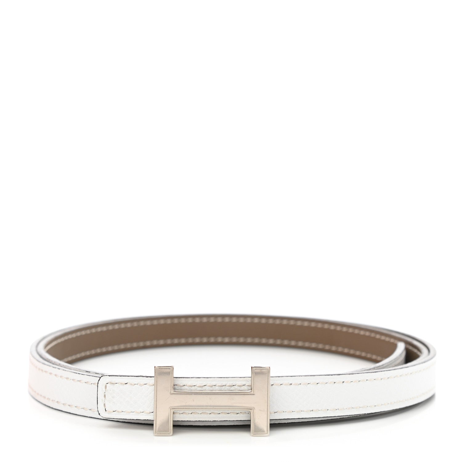 Hermes Epsom Swift 13mm Focus Belt 85 Etoupe White 1 of 4