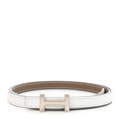 Hermes Epsom Swift 13mm Focus Belt 85 Etoupe White 1 of 4