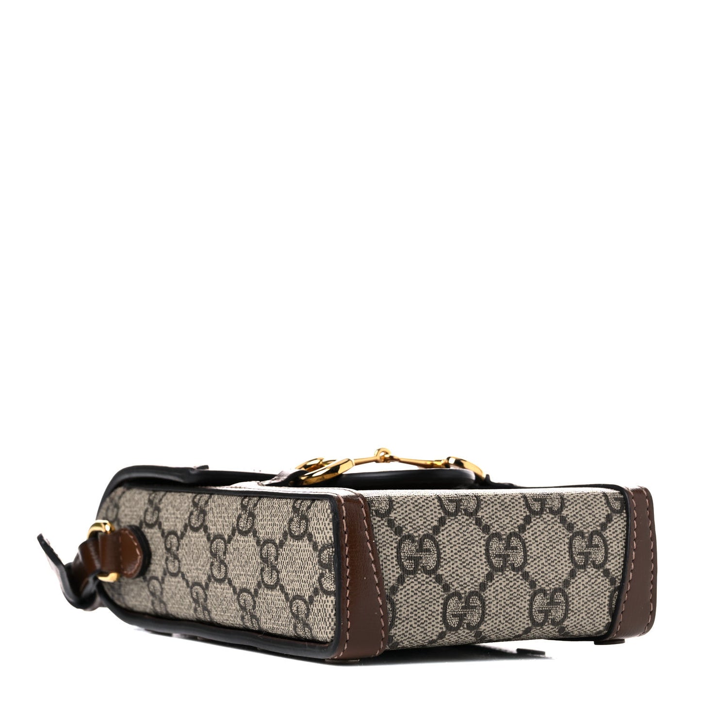 GG Supreme Monogram Mini Horsebit 1955 Crossbody Bag Beige Brown Sugar