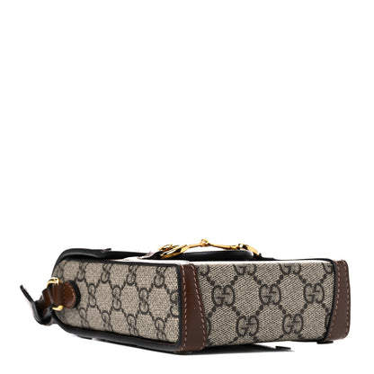 Gucci GG Supreme Monogram Mini Horsebit 1955 Crossbody Bag Beige Brown Sugar 1 of 11
