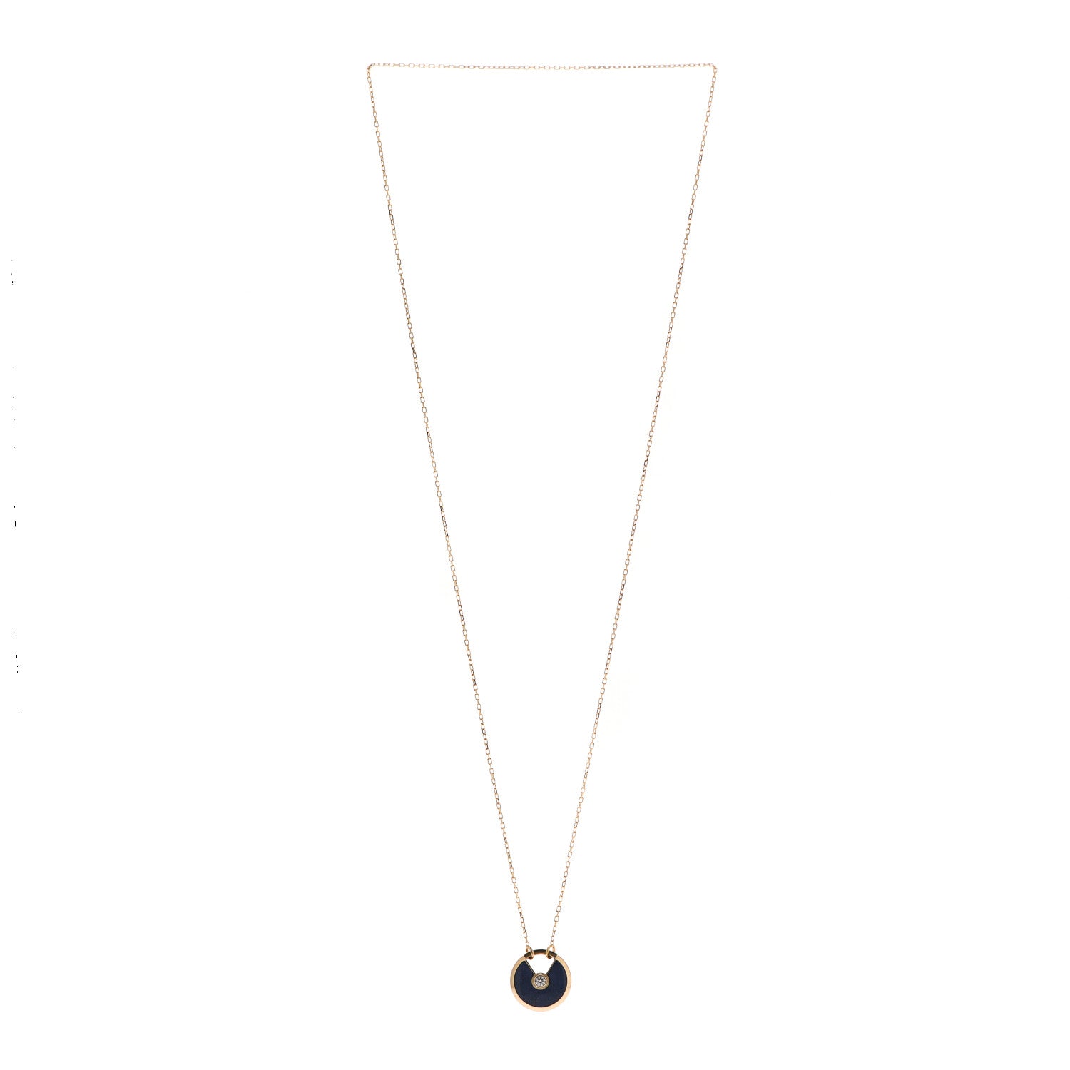 Cartier 18K Yellow Gold Diamond Lapis Lazuli SM Amulette de Cartier Pendant Necklace 3 of 5