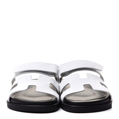 Hermes Calfskin Womens Chypre Sandals 38 White 2 of 11