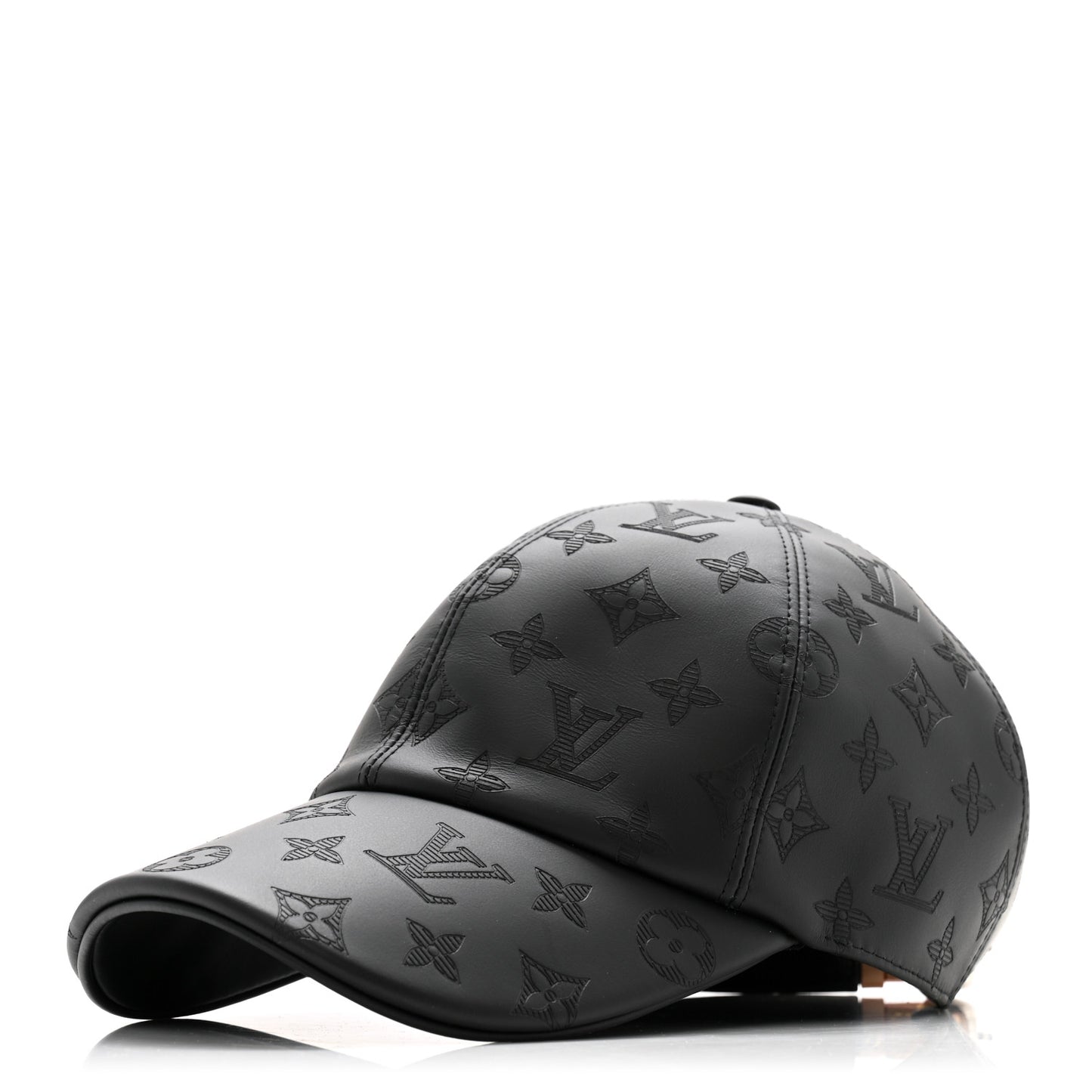 Calfskin Monogram Shadow Baseball Cap 58 Black