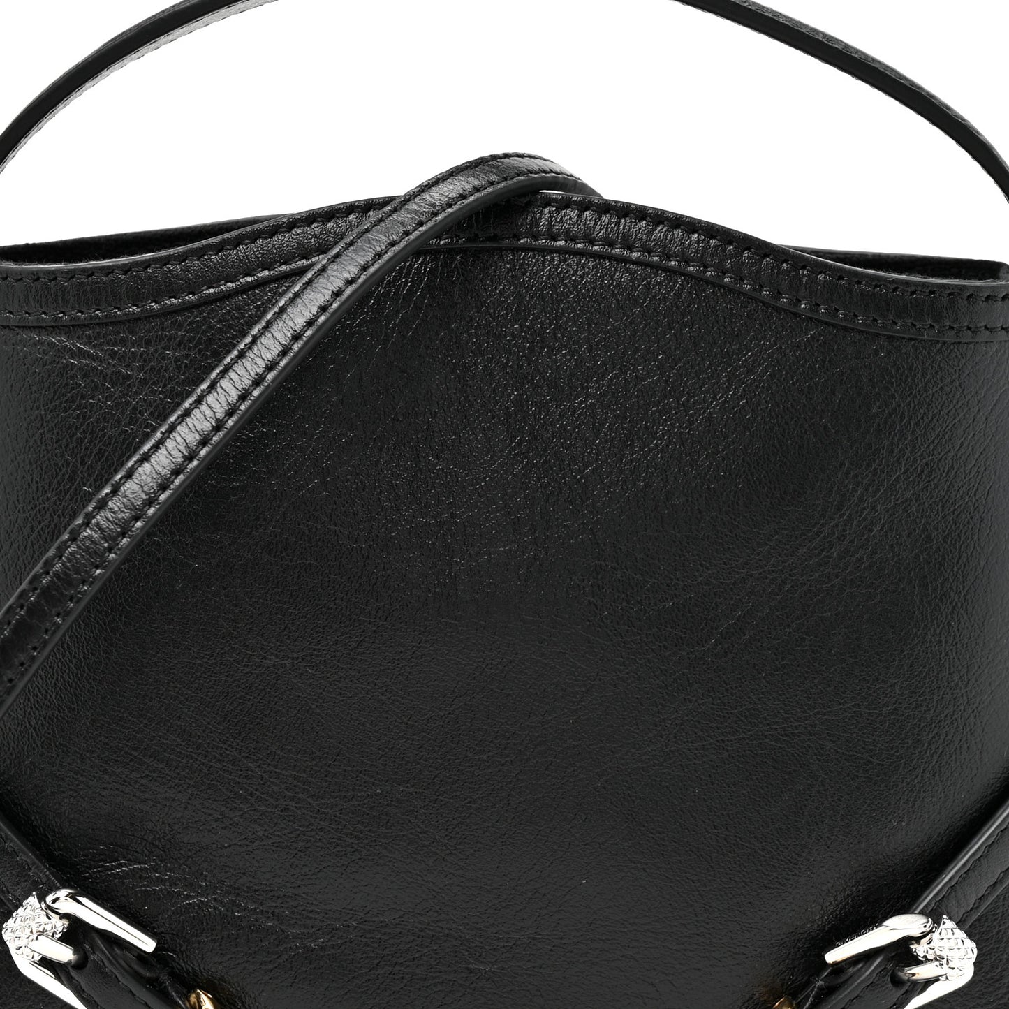 Tumbled Calfskin Nano Voyou Bag Black