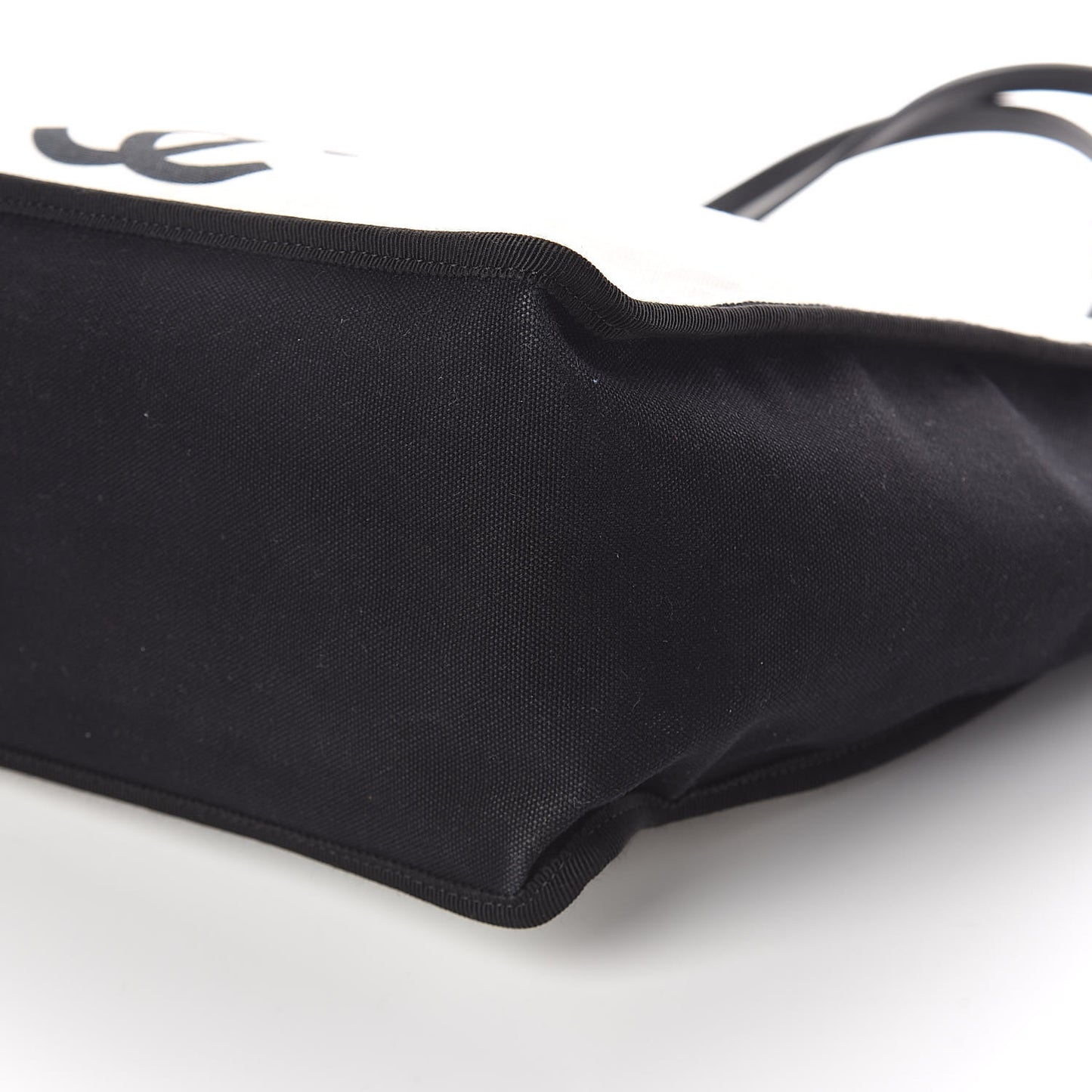 Canvas Calfskin Let's Demonstrate Small Tote White Black