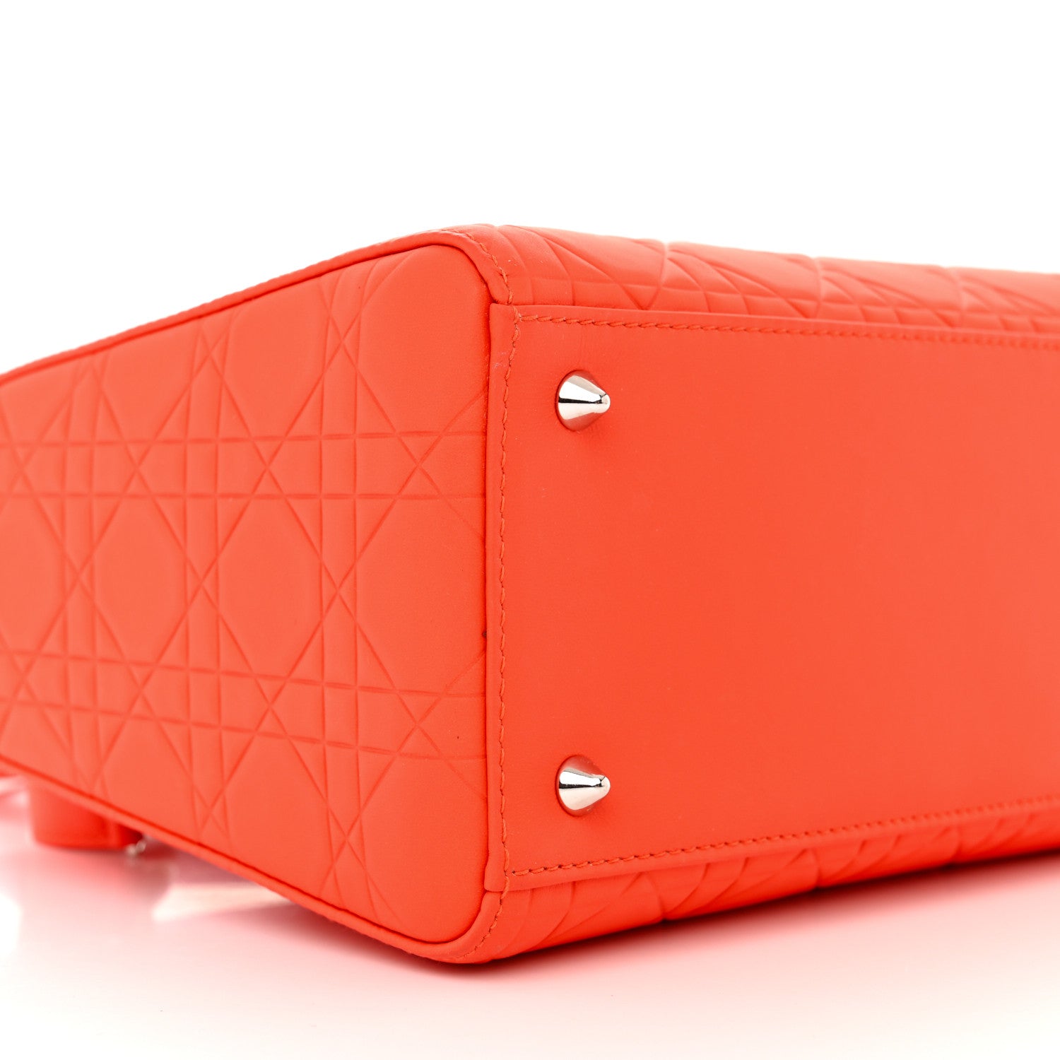Christian Dior Ultra Matte Calfskin Cannage Medium Lady Dior Orange 9 of 13