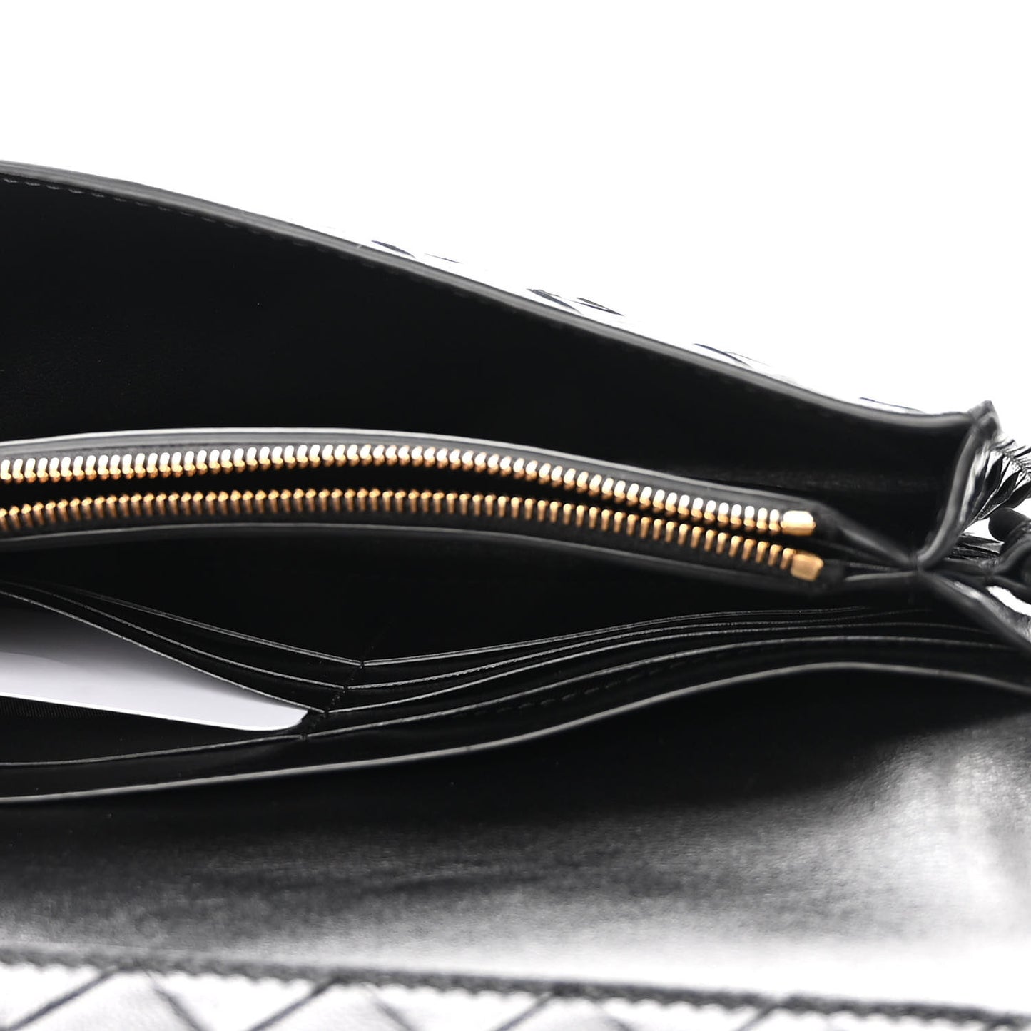 Nappa Intrecciato Wallet on Strap Black