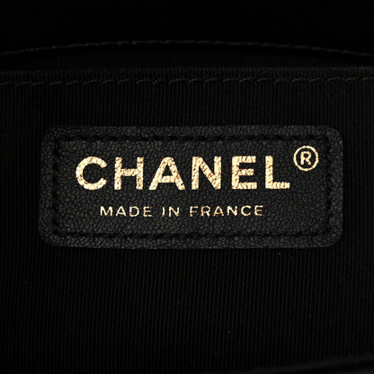 Chanel Lambskin Calfskin Chevron Small Boy Flap Black Gold 6 of 11