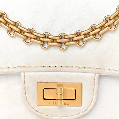 Chanel Iridescent Calfskin Embossed 2.55 Reissue Mini Flap White 8 of 17