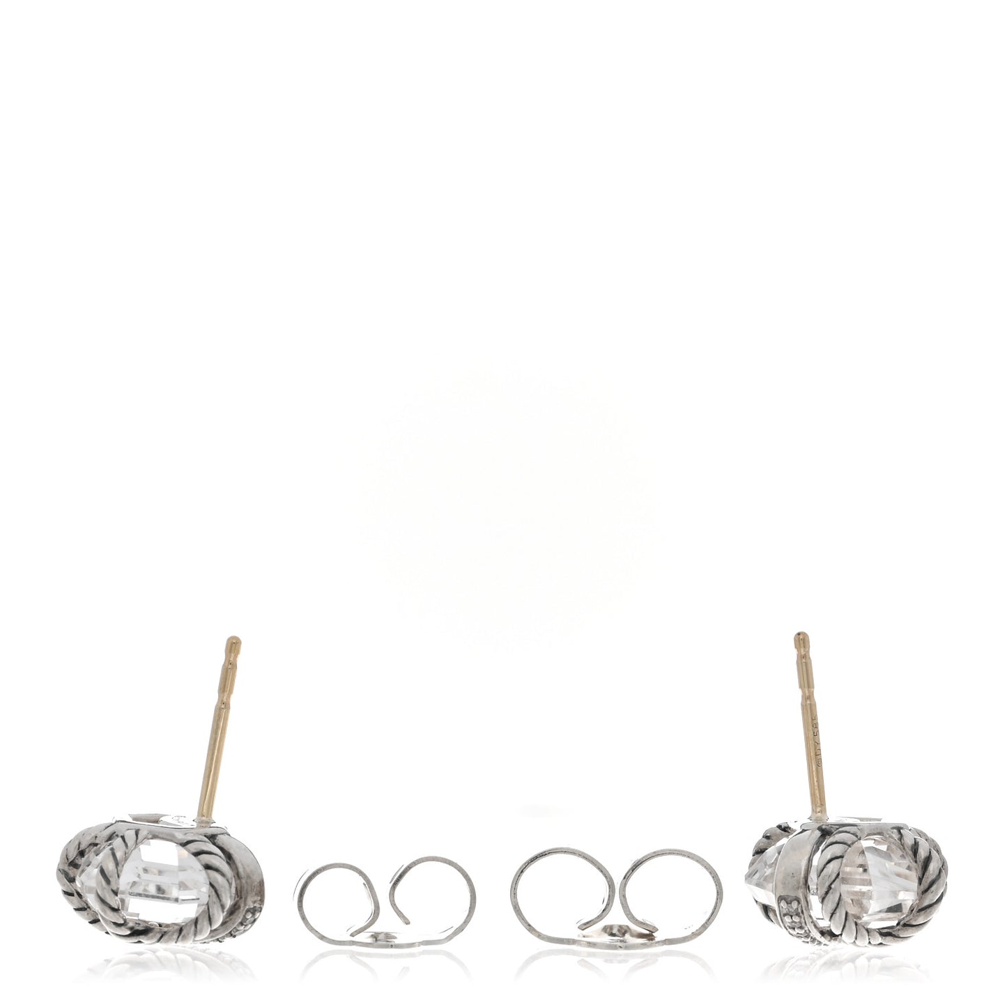 Sterling Silver Diamond Crystal 10mm Cable Wrap Earrings