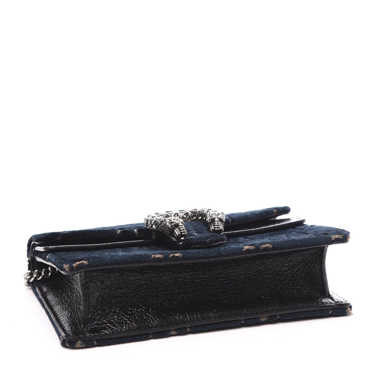 Velvet GG Monogram Super Mini Dionysus Shoulder Bag Blue Beige Black
