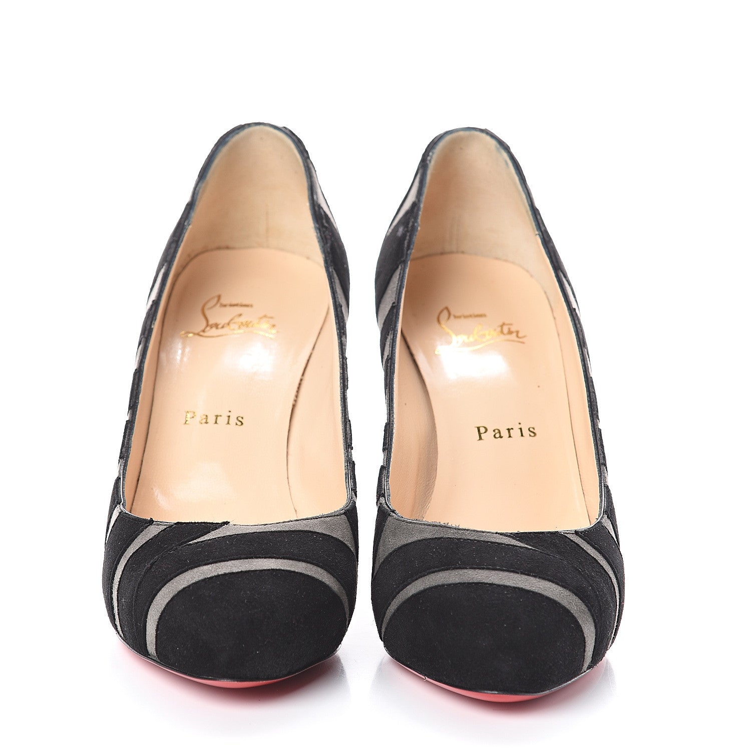 Christian Louboutin Suede Okapi 90 Pumps 36.5 Grey Black 2 of 7