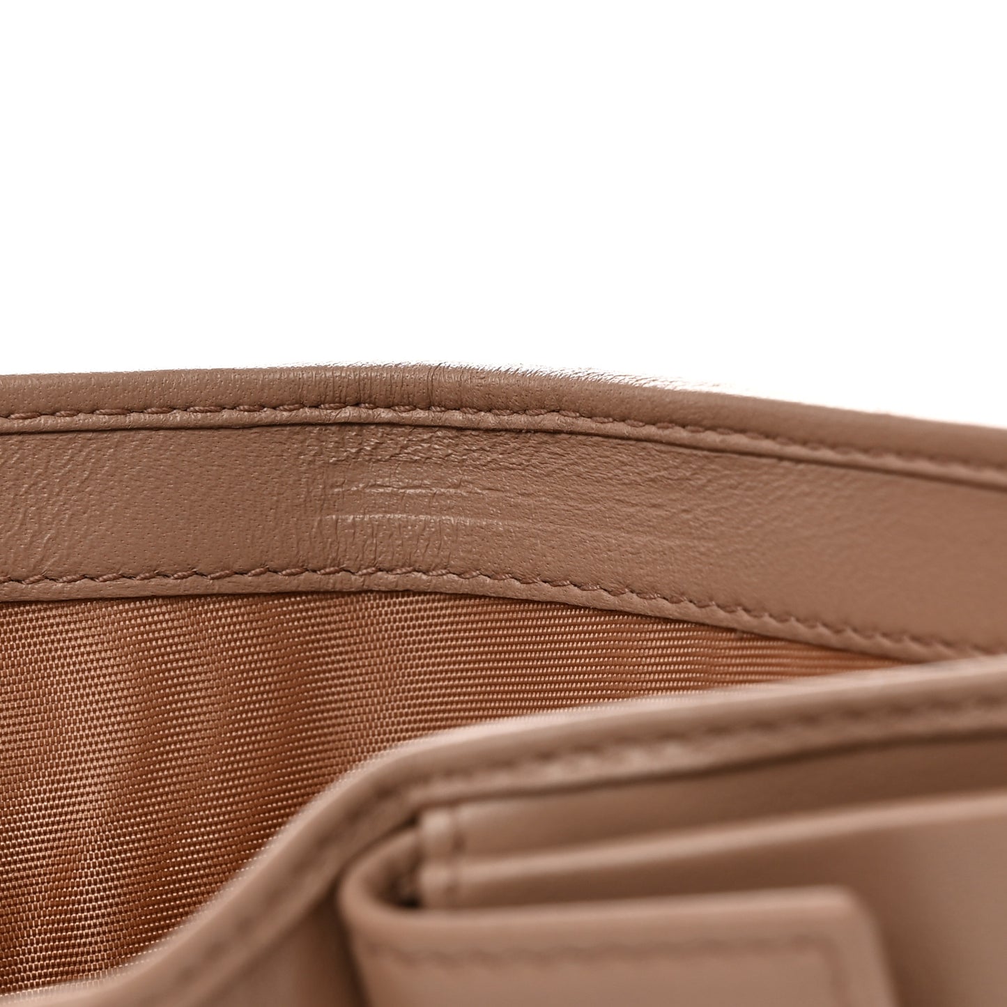 Nappa Matelasse Bi-Fold Compact Wallet Cammeo