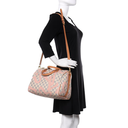 Louis Vuitton Damier Azur Tahitienne Speedy Bandouliere 30 Rose Ballerine 2 of 12