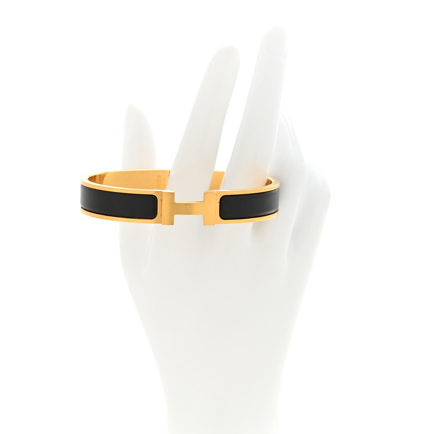 Matte Enamel Narrow Clic Clac HH Bracelet GM Black