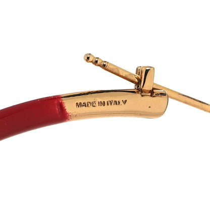 Fendi Metal Enamel Large F is Fendi Hoop Earrings Red Gold 5 of 5