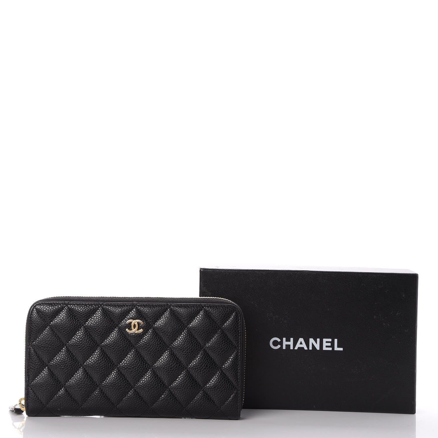 Chanel Caviar Quilted Large Gusset Zip Around Wallet Black 9 of 9