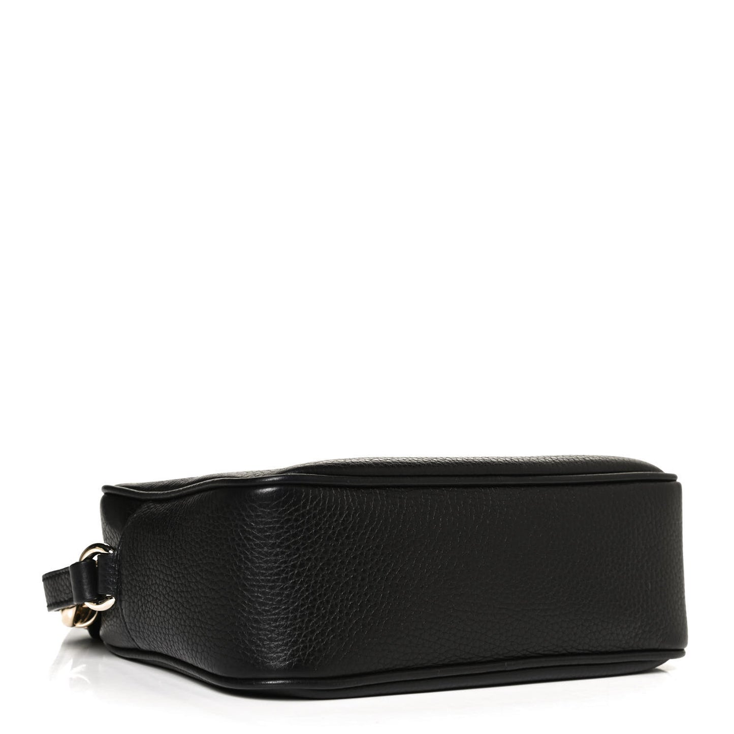 Pebbled Calfskin Small Soho Disco Bag Black