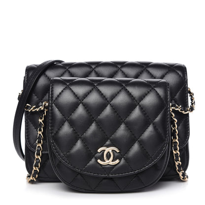 Chanel Lambskin Quilted Side Packs Black 1 of 12