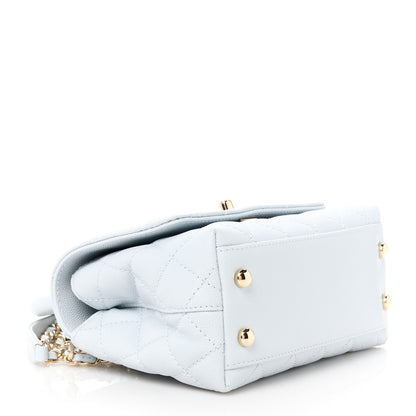 Chanel Caviar Quilted Extra Mini Coco Handle Flap Light Blue 4 of 12