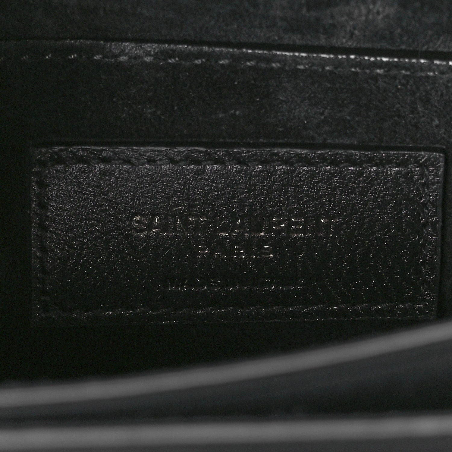 Saint Laurent Calfskin Crocodile Embossed Medium Monochrome Monogram Sunset Black 5 of 9