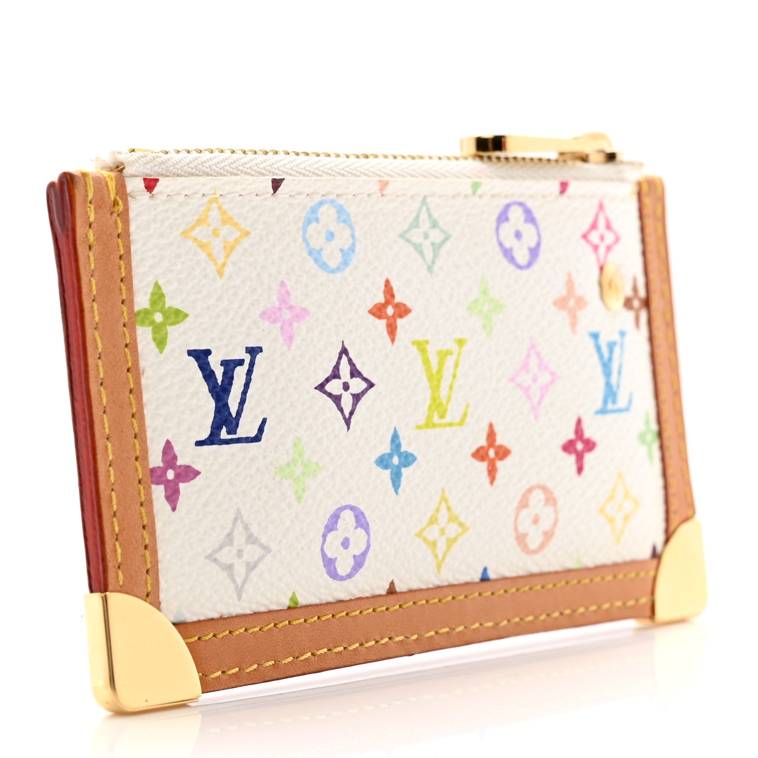 Louis Vuitton Monogram Multicolor Key Pouch White 3 of 8