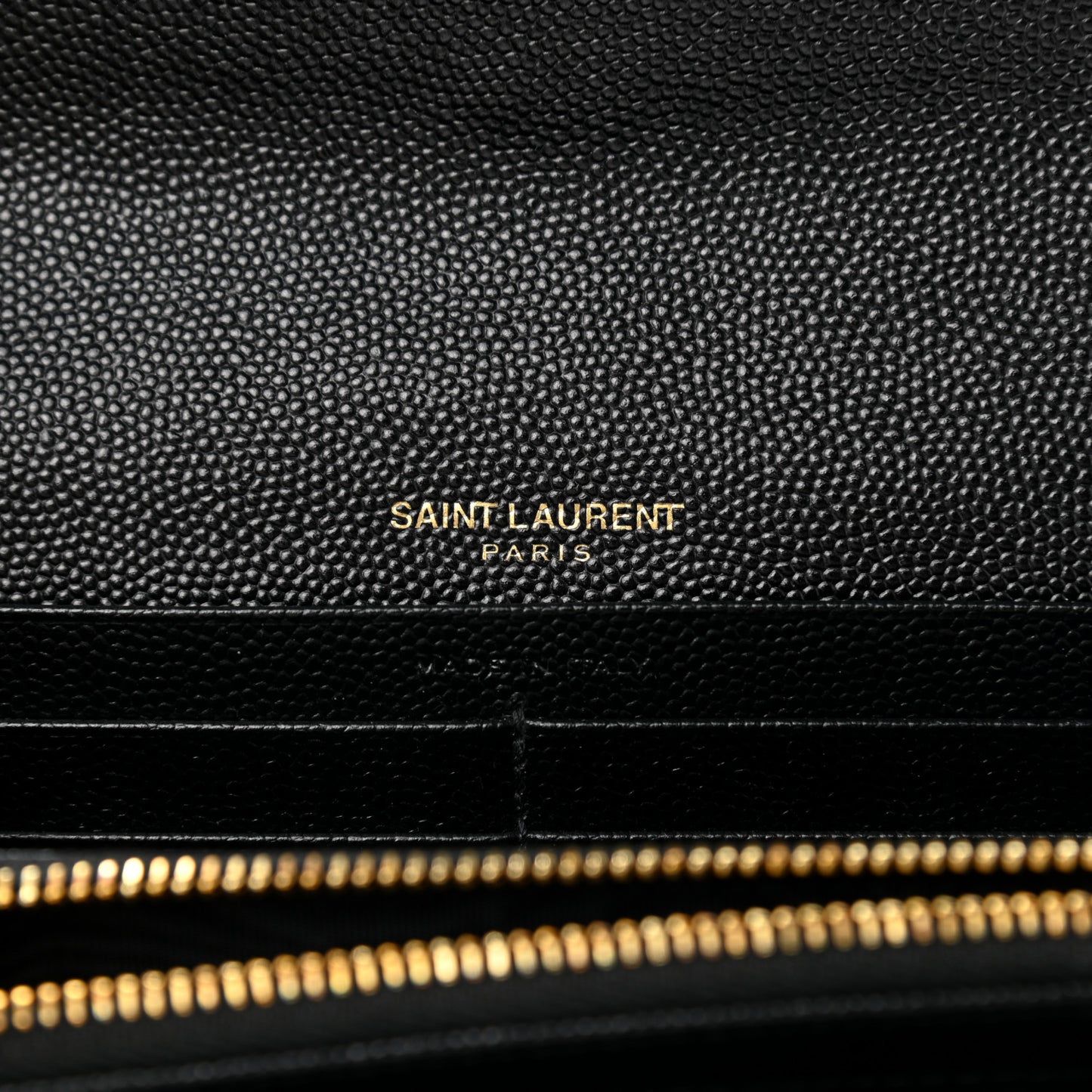 Grain De Poudre Matelasse Chevron Monogram Flap Wallet Black