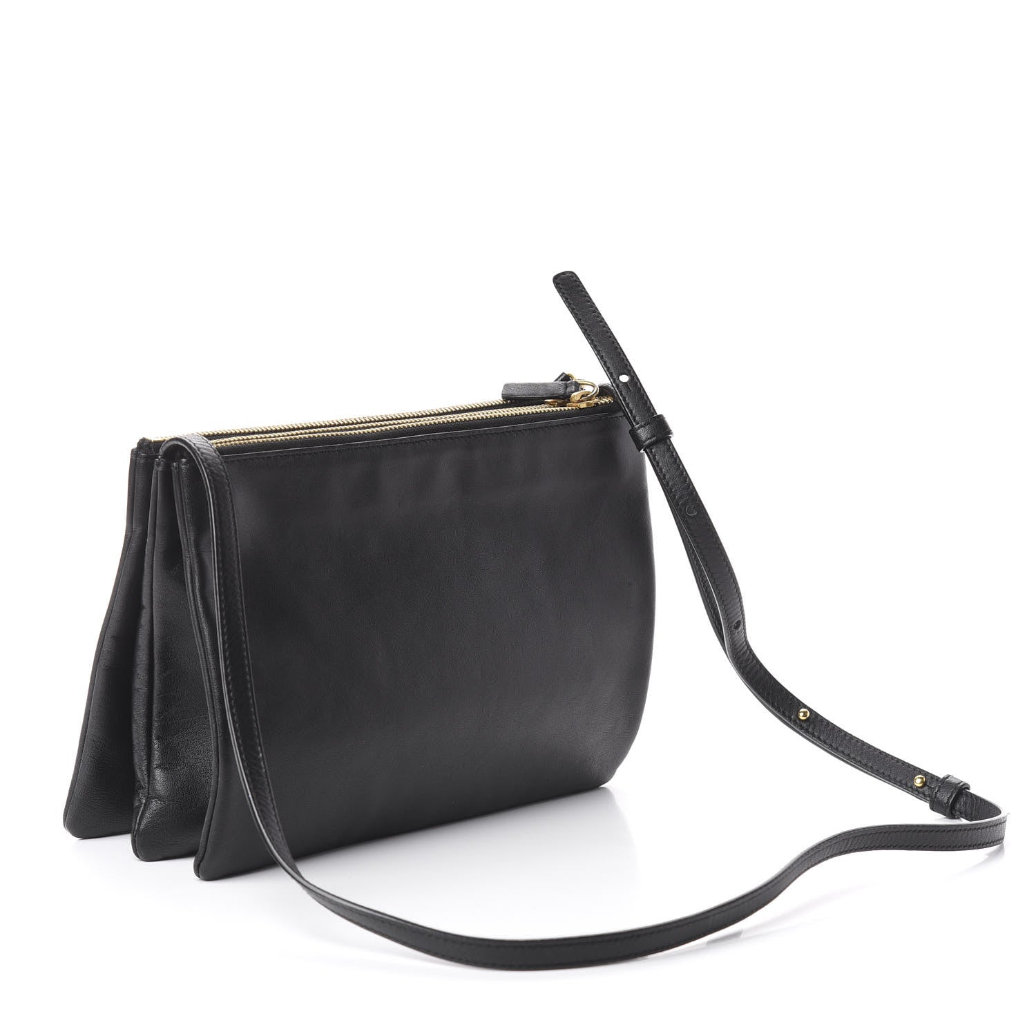 Celine Lambskin Large Trio Crossbody Bag Black 2 of 10